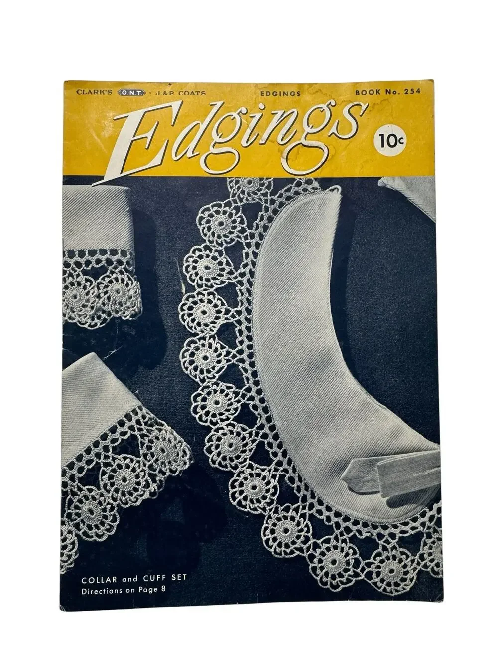 Vintage 1949 Edgings Collar and Cuff Set Sewing Directions Pamphlet #254 Spool